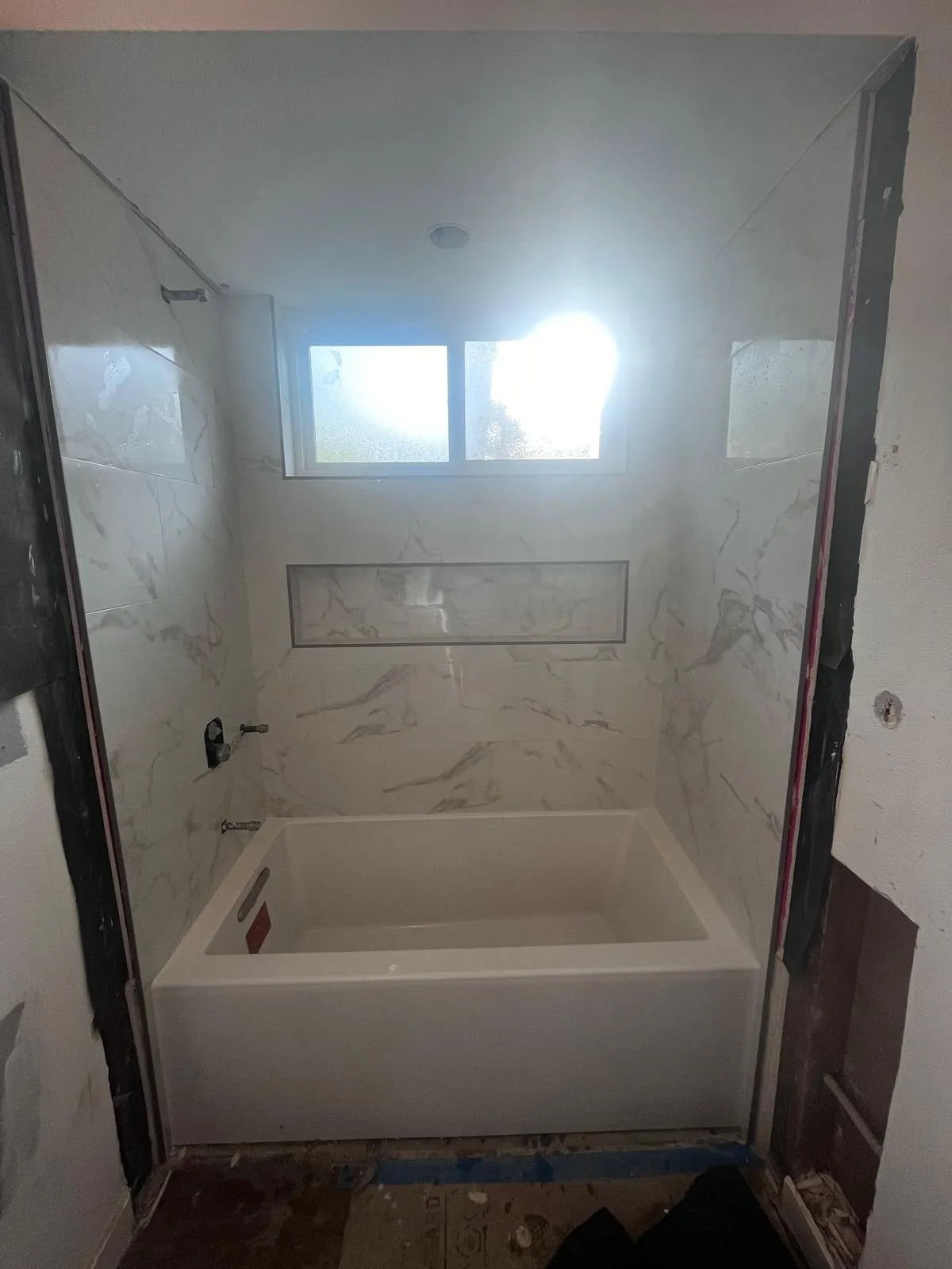 Modern bathroom under construction