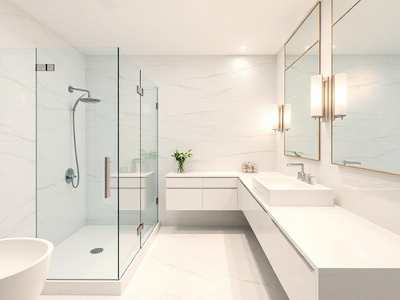 Modern bathroom with glass shower